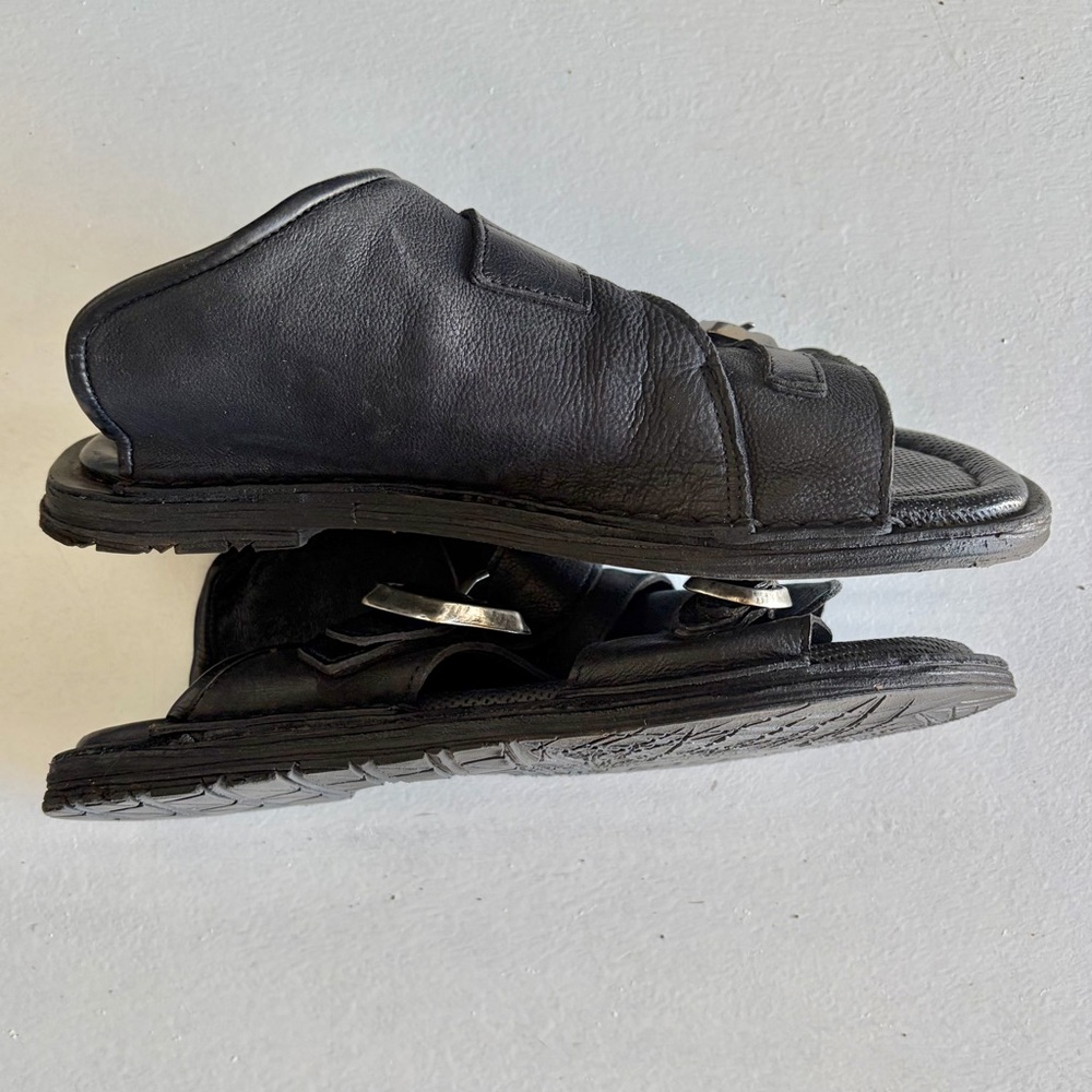 A.S. 98 Black Leather Sandals Made In Bosnia Excellent Condition Womans Size 39 - Picture 4 of 10